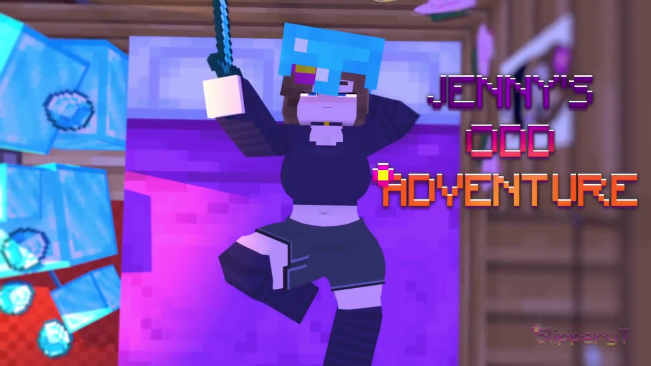 Jenny Belle reaching climax in Minecraft animation